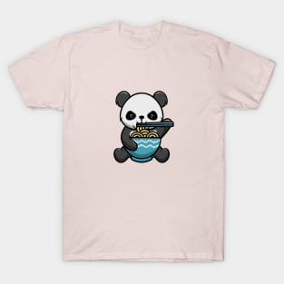 Cute Panda Eating Ramen T-Shirt